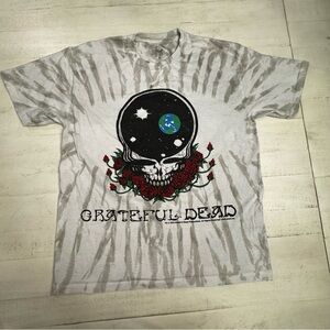 Grateful Dead Space Your Face Gray and Black Tie-Dye Men's Tee